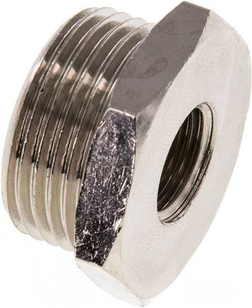 Reduziernippel G 3/4"(AG)-G 1/4"(IG), Messing vernickelt