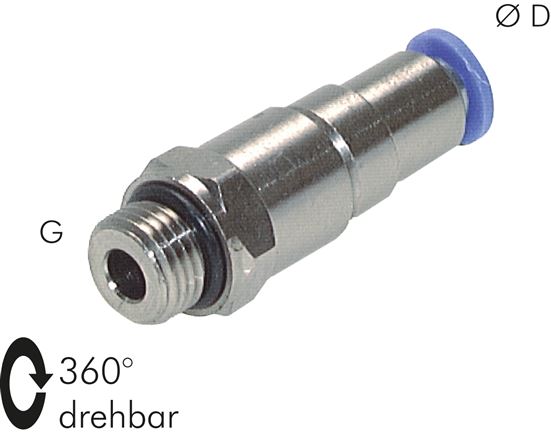 Gerade Schnelldrehverschraubung G 1/8"-6mm, IQS-Standard