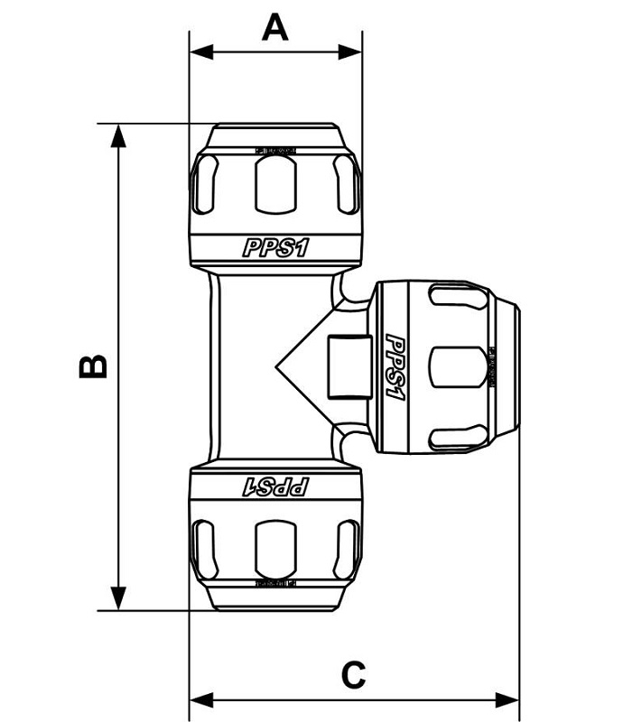 PREVOST-T-STÜCK für Rohr mit außen-Ø = 20