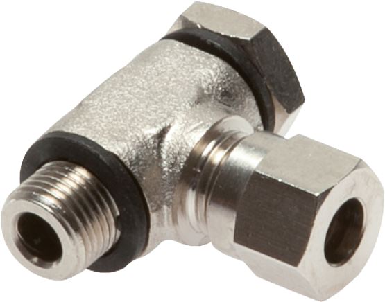 Winkel-Schwenkverschraubung G 1/8"-6 LL (M10x1), Messing vernickelt