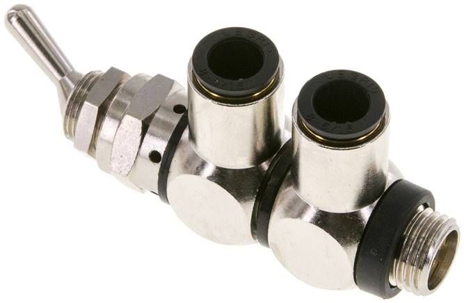 4/2-Wege Kipphebelventil 8 mm (außen) / G 1/4" (AG)