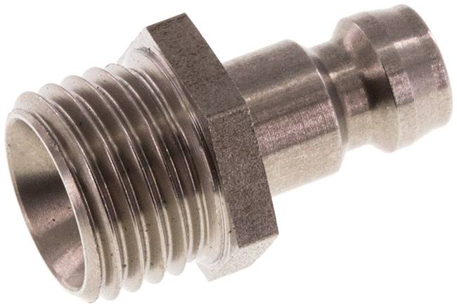 Temperierkupplungsstecker 9mm Zapfen,M 14x1,5(AG), Edelstahl