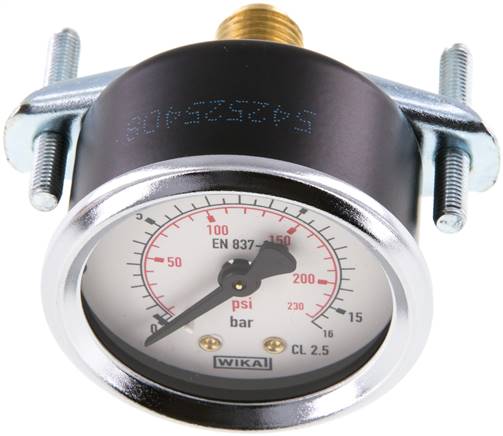 Einbaumanometer, 3-kant-Frontring, 50mm, 0 - 16 bar