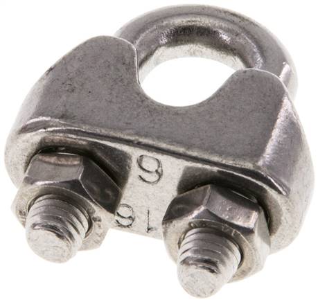 Drahtseilklemme f. 6,0mm Seil, M 5, B=13, 1.4436