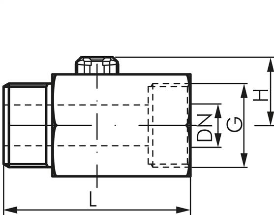 Messing-Minikugelhahn G 1/8" Innengewinde / Außengewinde, PN 15, Schraubendreher betätigung