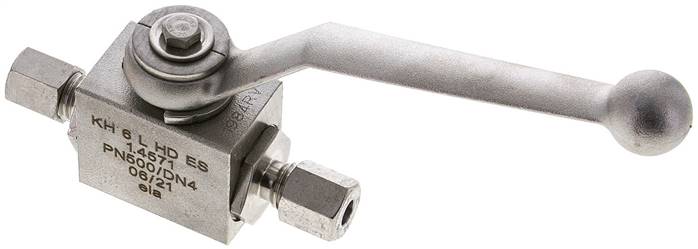 Hochdruck-Kugelhahn, Edelstahl, 6 L (M12x1,5), -0,999 bis 315bar