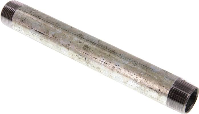 Rohrdoppelnippel R 3/4"-200mm, Stahlrohr ST 37 verzinkt