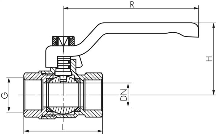 Messing-Kugelhahn, Eco-Line, Rp 3/4", 0 bis 25bar -Eco-Line, Knebelgriff