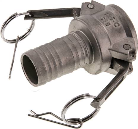 Kamlock-Kupplung (C) 32 (1-1/4")mm Schlauch, Edelstahl (1.4408)