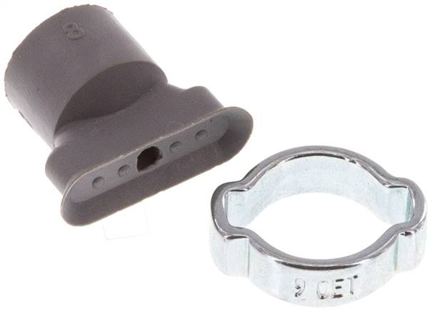 Ovalsauger, 15 x 5mm, Hub 1mm, NBR (60A, grau)