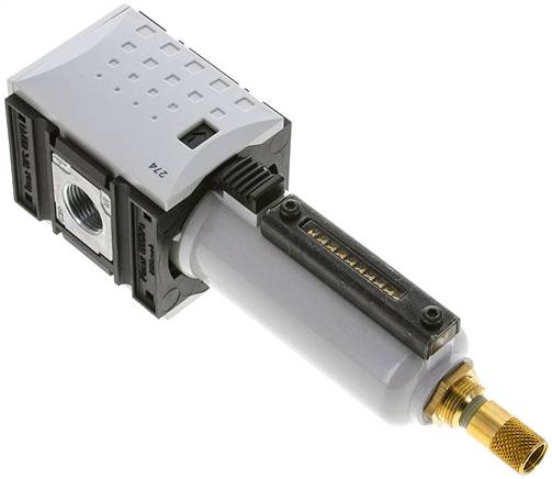 FUTURA Filter, G 3/8", Metallbehälter mit Sichtrohr, Kondensatablass automatisch, Metallbehälter