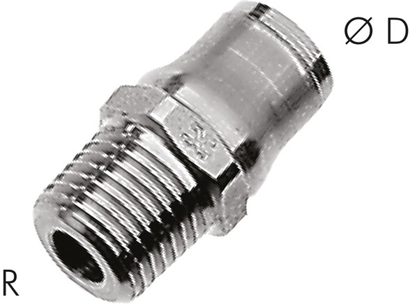 Gerader Steckanschluss R 1/2"-12mm, Baureihe Edelstahl