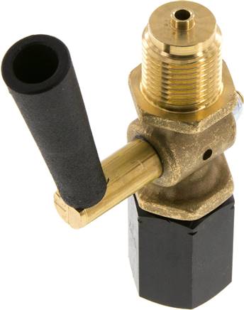 Manometer-Absperrhahn G 1/2" Spannmuffe - Zapfen, Messing, ohne Prüfanschluss