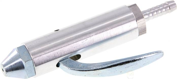 Gerader Ausblashahn, mit Schlauchanschluss 6 mm, Aluminium