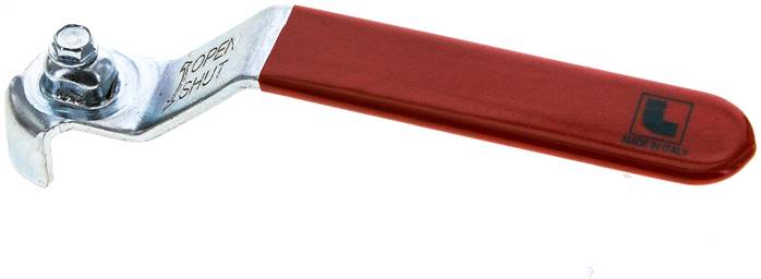 Kombigriff-rot, Größe 4, Flachstahl (Stahl verzinkt mit Kunststoffüberzug)