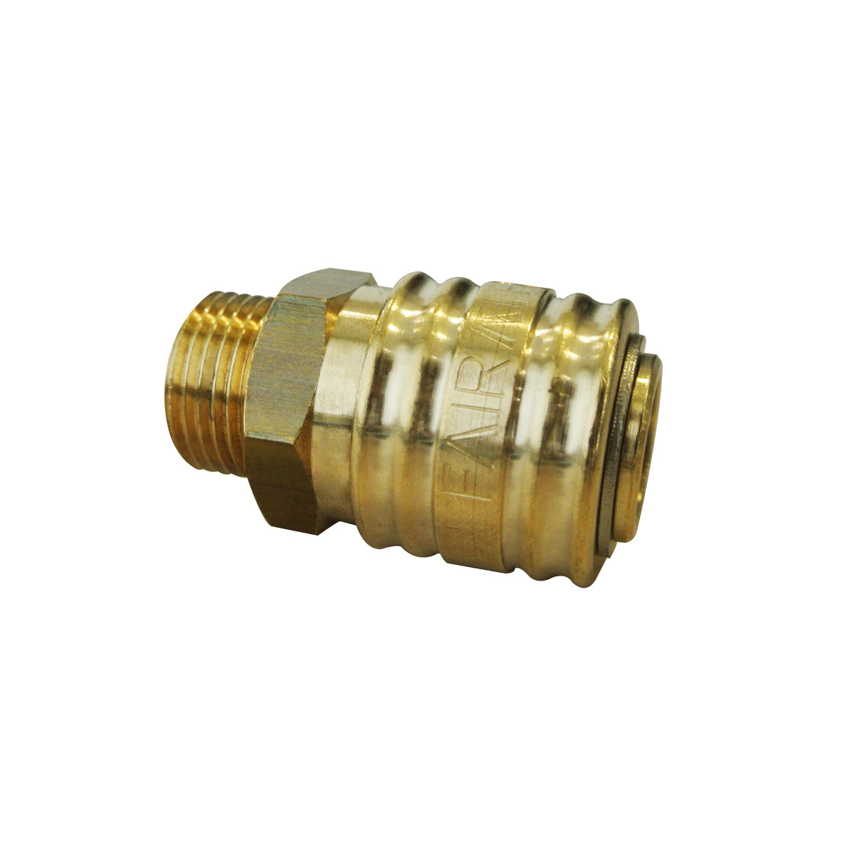 FAIRAIR Schnellkupplung SK-7,2-1/4A, NW 7,2 G 1/4 außen, Messing blank, einhändig bedienbar, FA60001