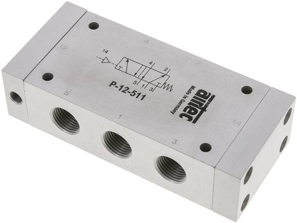 5/2-Wege Pneumatikventil mit Feder, G 1/2", ATEX-Zulassung