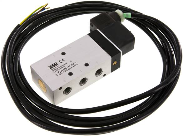 5/2-Wege Magnetventil, G 1/4", Luftfeder, 230 V AC (ATEX), NW 9