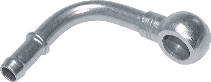 90°-Schlauchnippel 12mm Ring, 7 - 8mm, Stahl verzinkt