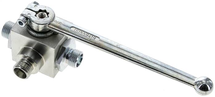 Hochdruck-3-Wege Kugelhahn, L-Bohrung, 10 L (M16x1,5), 0 bis 315bar