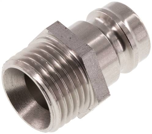 Temperierkupplungsstecker 13mm Zapfen,M 16x1,5(AG), Edelstahl