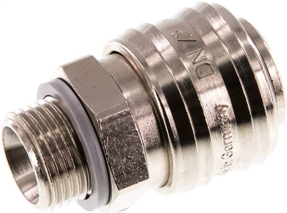 Schnellkupplung (NW7,2) G 3/8"(AG), Messing vernickelt