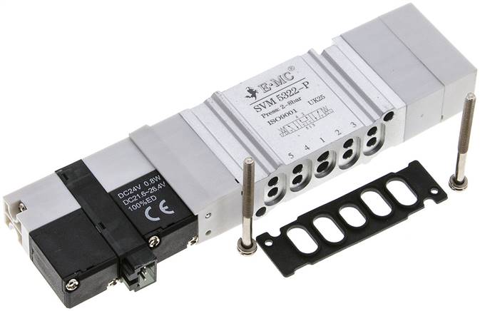 Magnetventil für S2V, 5/3-Wege (Mittelstellung belüftet) Typ SVM 5322-P