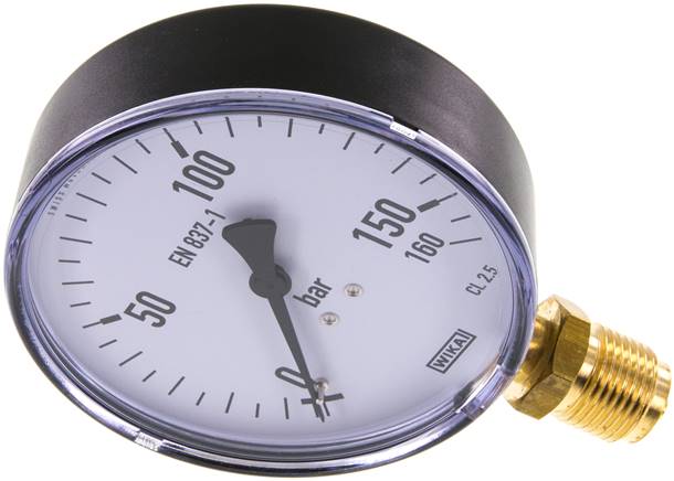 Manometer senkrecht, 100mm, 0 - 160 bar