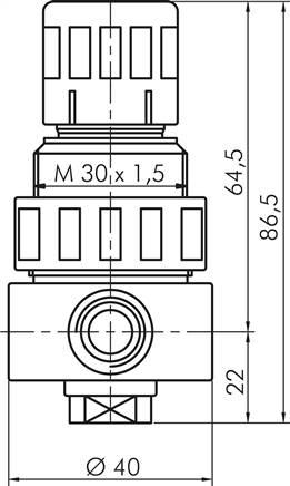 Druckregler, 1.4436/POM, G 1/4", 0,1 - 1,5bar (nicht rücksteuerbar)