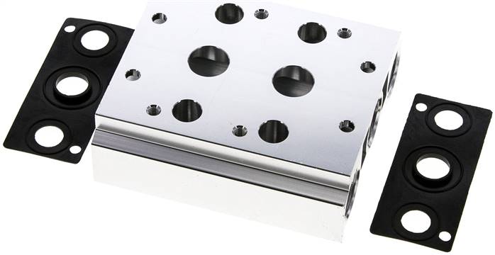 Mehrfachanschlussplatte (2-fach) für 5/2-Wege & 5/3-Wege Ventile zu V 53-2