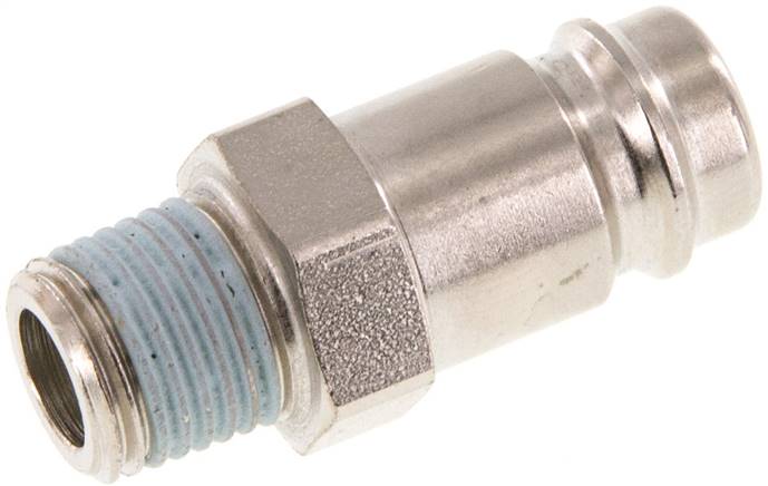 Kupplungsstecker (NW10) R 1/4"(AG), Stahl gehärtet & vernickelt