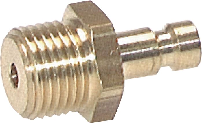 Kupplungsstecker (NW2,7) M 5(AG), Messing, beidseitig absperrend