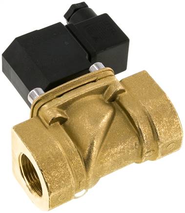 2/2-Wege Messing-Magnetventil G 3/4", -0,95 - 9 bar, stromlos geschlossen (NC) 12V=