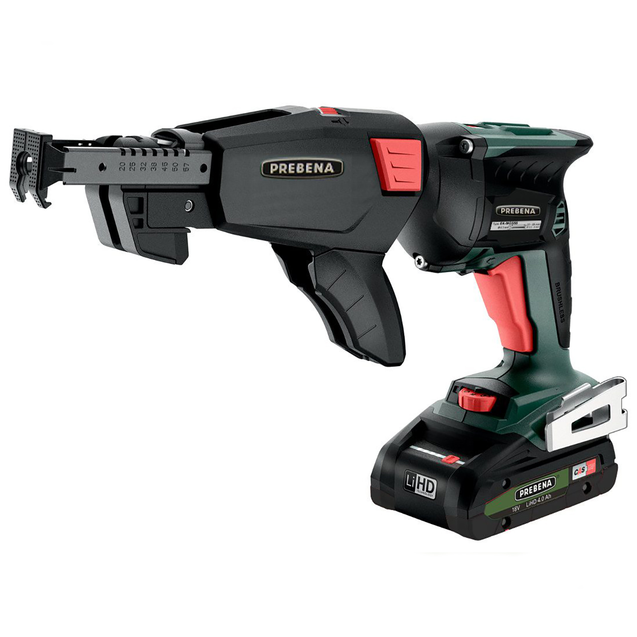Prebena Akku-Schnellbauschrauber 6A-MGS55-SET2 inkl. 2,0-LiPower Akku und Akku-Ladestation 12-36