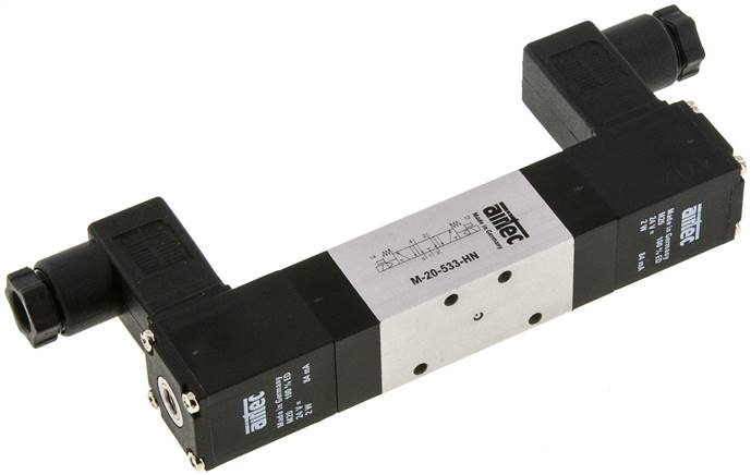 5/3-Wege Magnetventil, M 5, Mittelstellung entlüftet, 12 V=, Standard