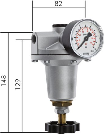 Präzisionsdruckregler G 1/4", 0,2 - 6 bar Standard 3