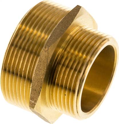 Doppelnippel G 2"-G 1-1/2", Messing/Rotguss