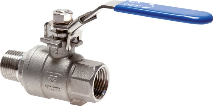 Edelstahl-Kugelhahn, Eco-Line leicht, R 3/4" / Rp 3/4", 0 bis 63bar
