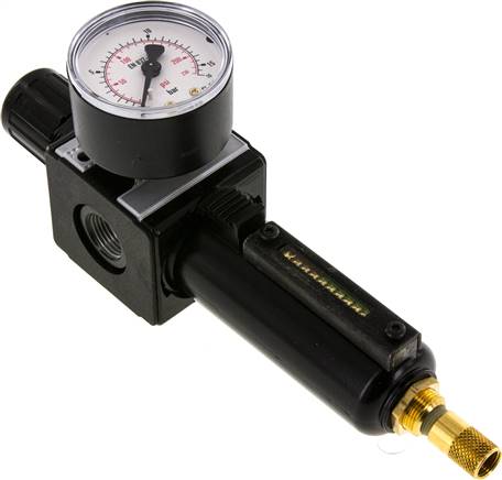 MULTIFIX Filterregler, G 3/8", 0,5 - 10bar, Baureihe 1, Metallbehälter, Kondensatablass automatisch