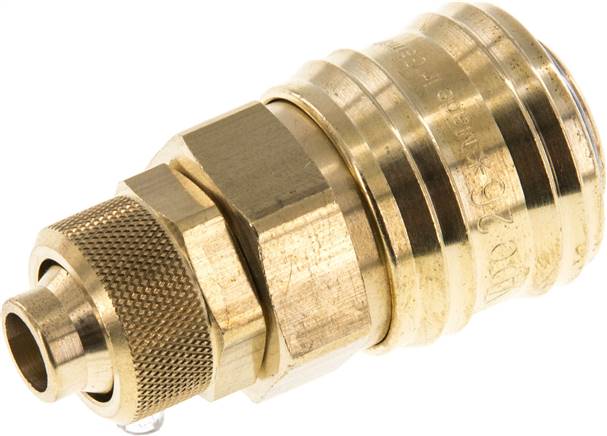 Schnellkupplung (NW7,2) 12x9mm Schlauch, Messing, für Stecker beidseitig absperrend