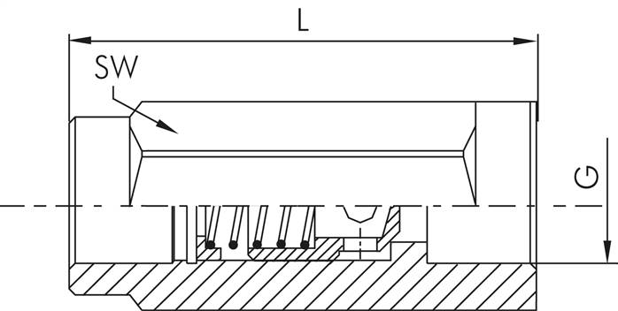 Hydraulik-Rückschlagventil, G 1/2", PN350, Öffnungsdr.0,4 - 0,7bar