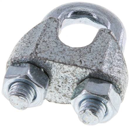 Drahtseilklemme f. 8,0mm Seil, M 6, B=16, Stahl verzinkt