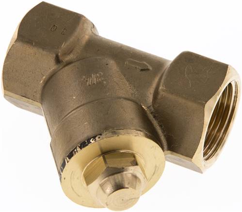 Schrägsitz-Rückschlagventil, Rp 1-1/4", PN 16 / FKM-Dichtung, Messing