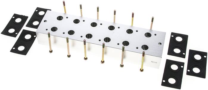 Mehrfachanschlussplatte (6-fach) für 3/2-Wege Ventile zu V 34-6