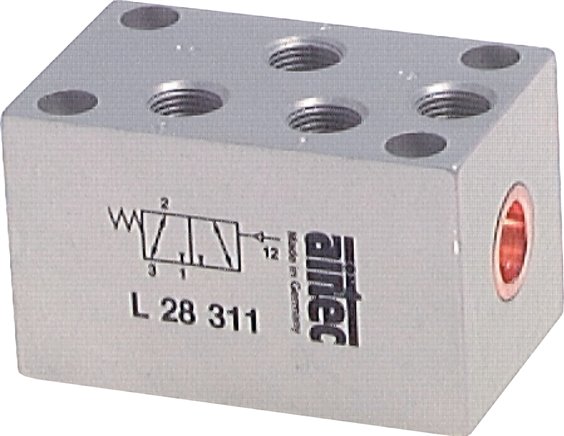 3/2-Wege Pneumatikventil mit Feder, G 1/8", ATEX-Zulassung, Anschlüsse oben
