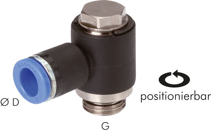 Winkel-Steckanschluss G 3/8"-10mm, IQS-Standard, während der Montage positionierbar