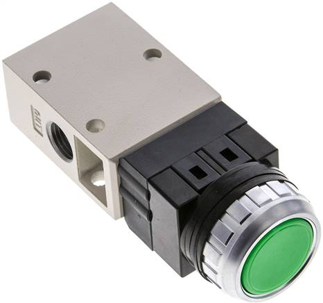 3/2-Wege Ventil G 1/4", Drucktaster grün