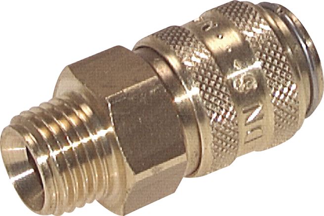 Temperier-Schnellkupplung 9mm Zapfen,G 1/4"(AG), Messing, ohne Ventil