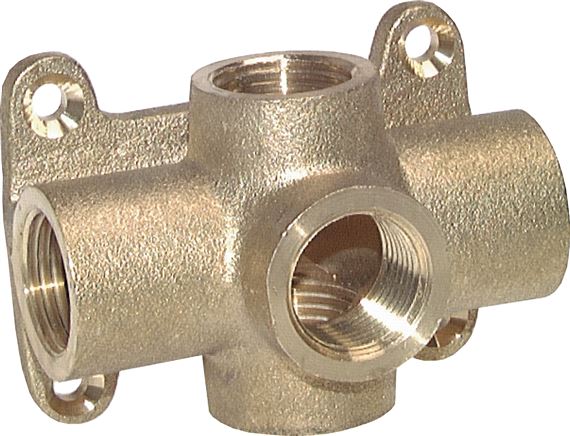 Wanddose (Verteiler) 5 x G 1/2" (IG), Messing