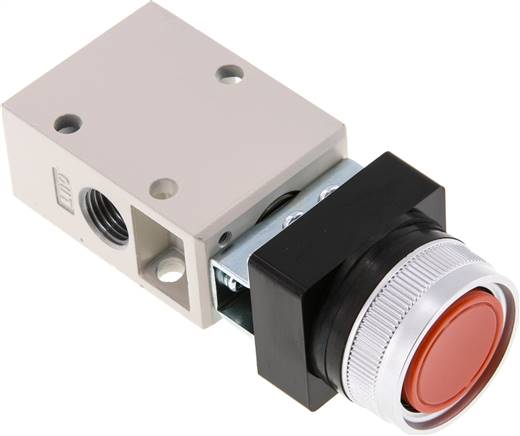 3/2-Wege Ventil G 1/4", Drucktaster rot